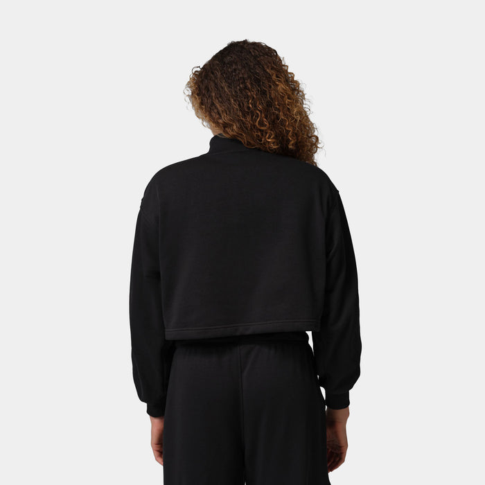 Brooklyn Fleece 1/4 Zip Hike Mike Womens Top (Black/White)