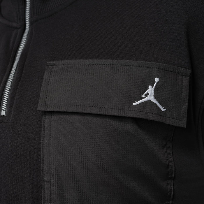 Brooklyn Fleece 1/4 Zip Hike Mike Womens Top (Black/White)