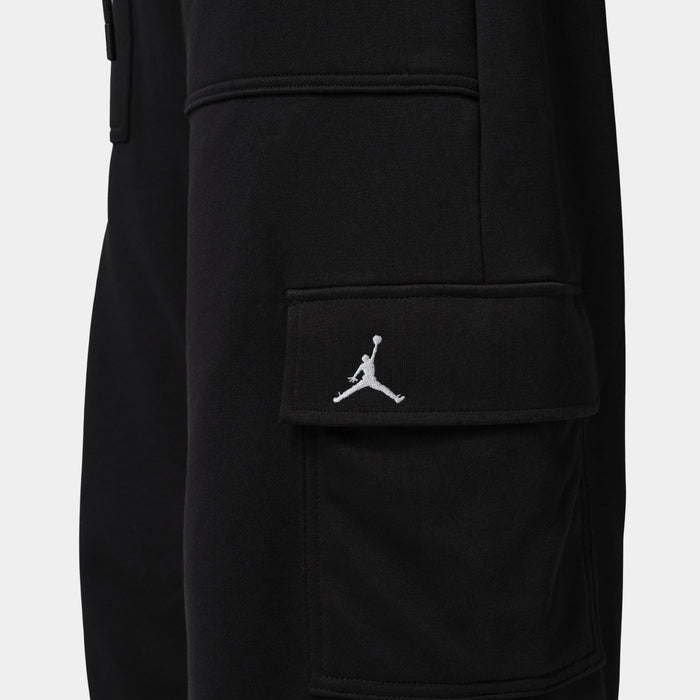 Brooklyn Fleece Cargo Womens Sweatpants (Black/White)