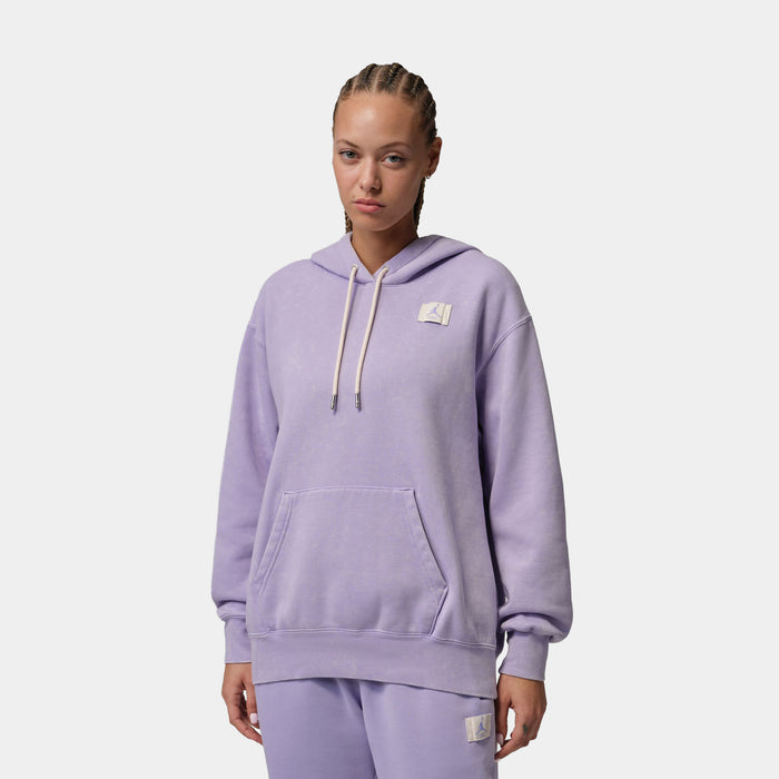 Brooklyn Fleece Pullover Womens Hoodie (Hydrangeas)