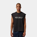 Brooklyn Sleeveless Muscle Mens Short Sleeve Shirt (Black/Gym Red)
