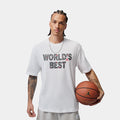 Brooklyn World's Best Graphic Mens Short Sleeve Shirt (White/University Red)
