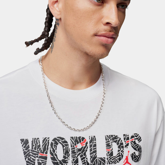 Brooklyn World's Best Graphic Mens Short Sleeve Shirt (White/University Red)
