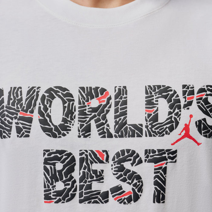 Brooklyn World's Best Graphic Mens Short Sleeve Shirt (White/University Red)