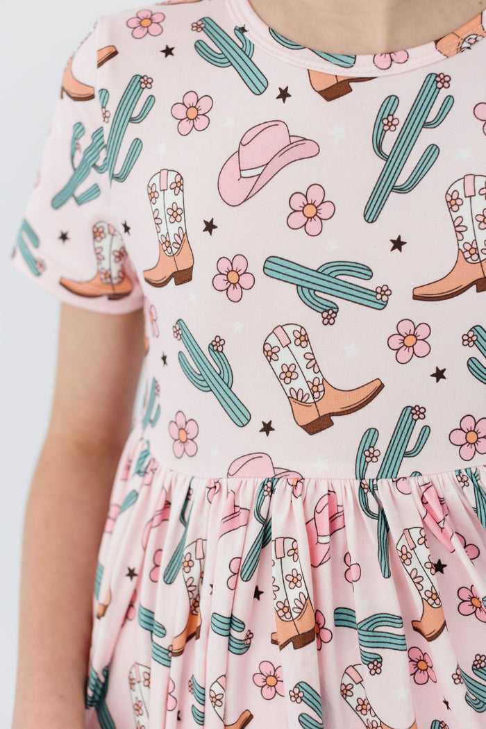 Cactus Cowgirl S/S Pocket Twirl Dress-Mila & Rose ®