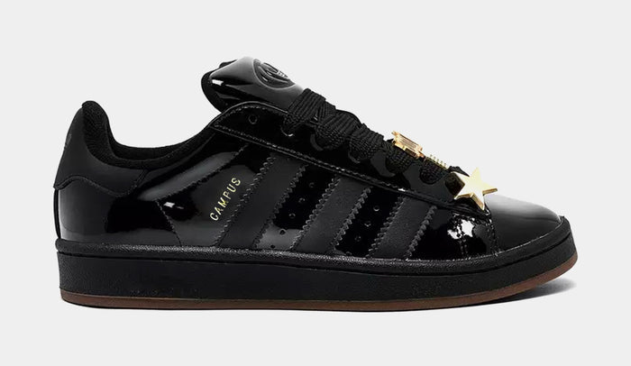 Campus 00s Patent Leather Womens Lifestyle Shoes (Core Black/Core Black/Gold Metallic)