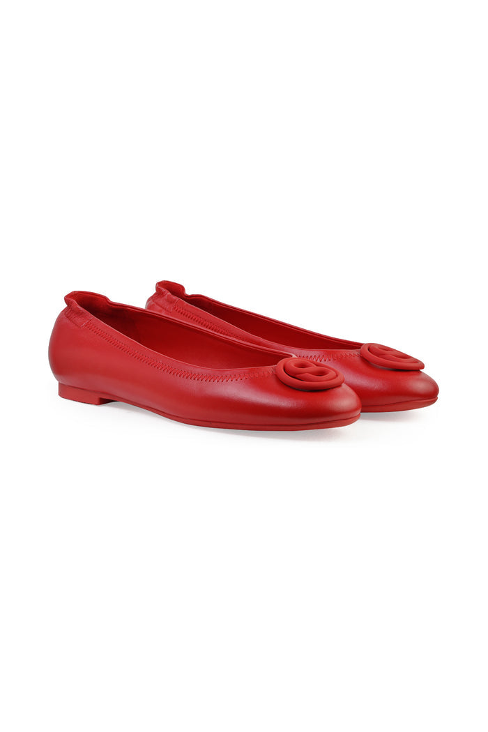 cera flat shoes in red by buttonscarves