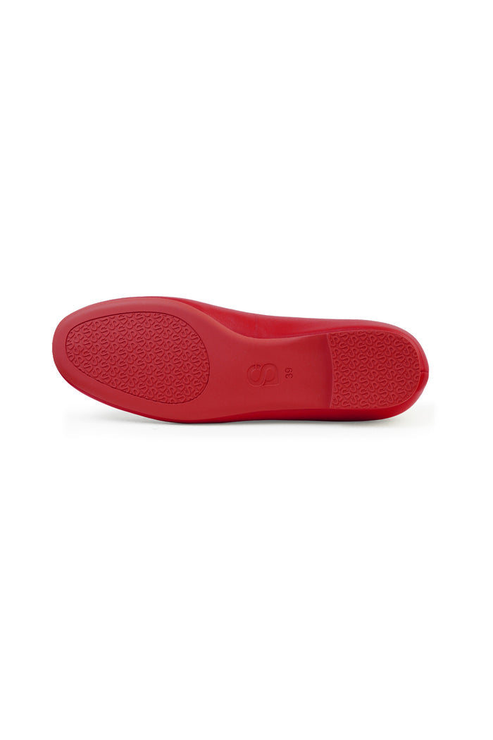 cera flat shoes in red by buttonscarves outsole detail