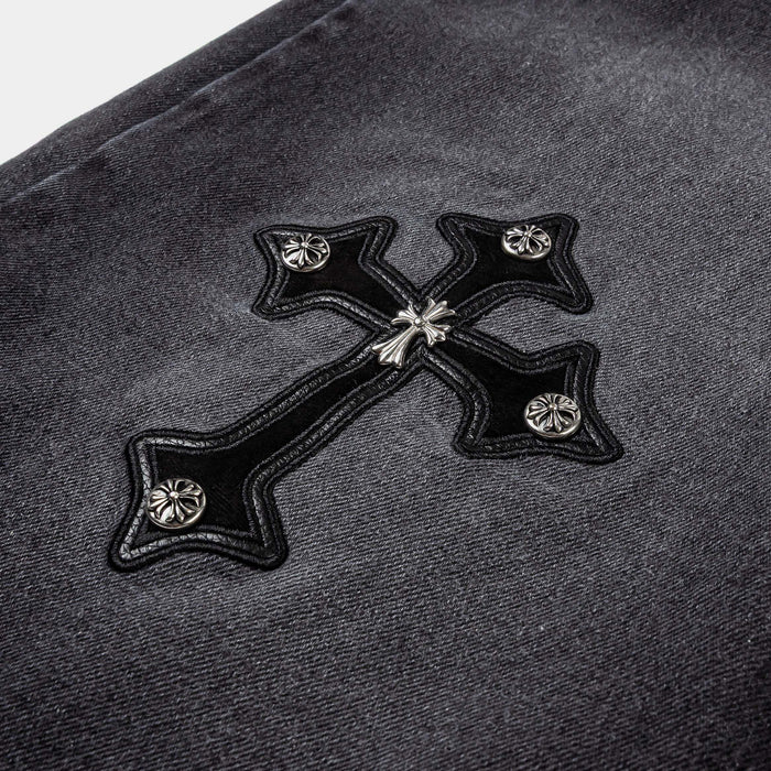 Chains Denim Mens Shorts (Black)