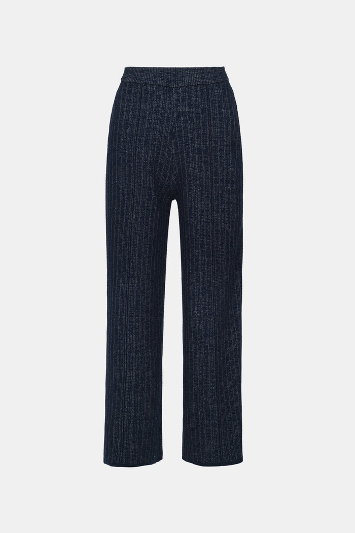 charlotte knit pants in navy by buttonscarves