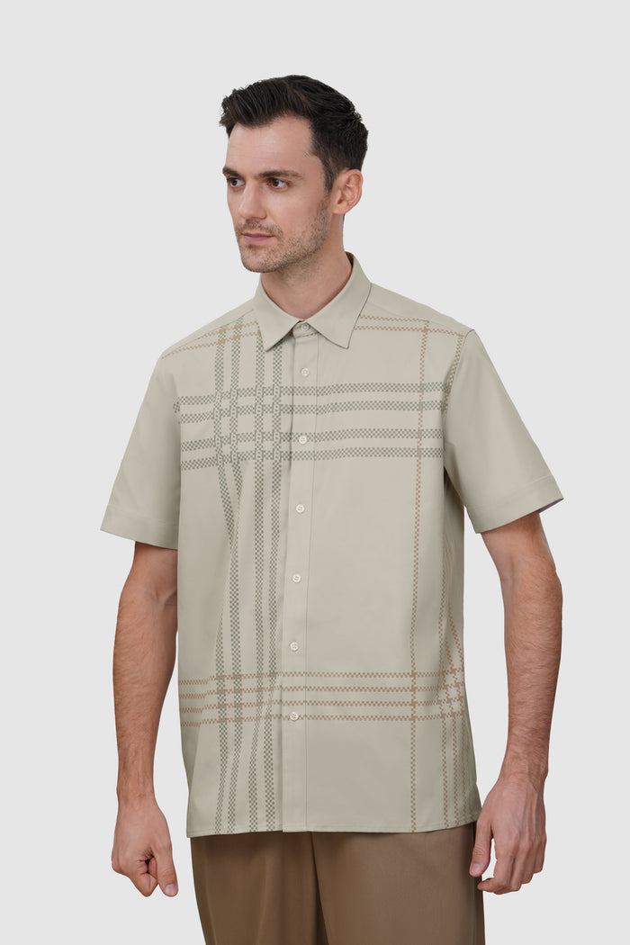 Checked Men Shirt - Taupe