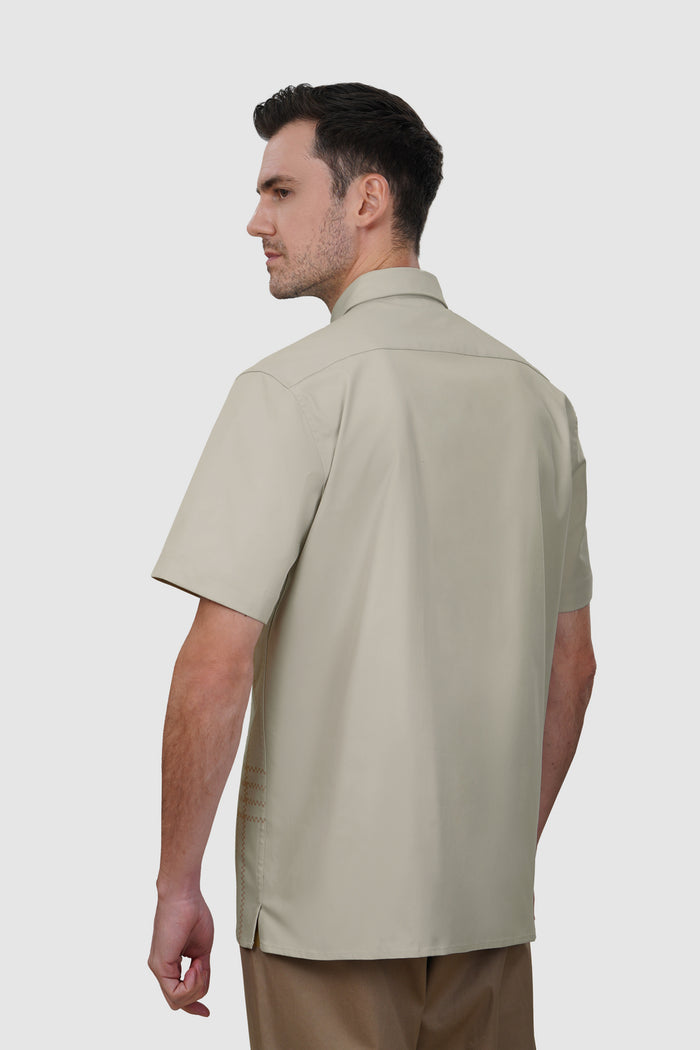Checked Men Shirt - Taupe