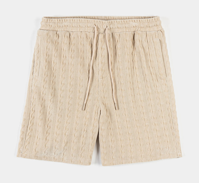 Chenille Mens Shorts (Cream)