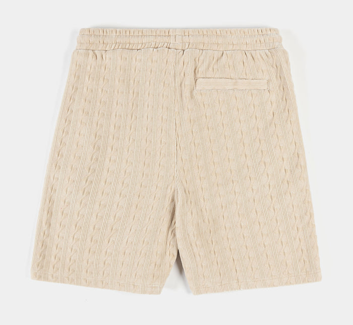Chenille Mens Shorts (Cream)
