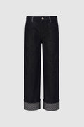 claire denim pants in black by buttonscarves