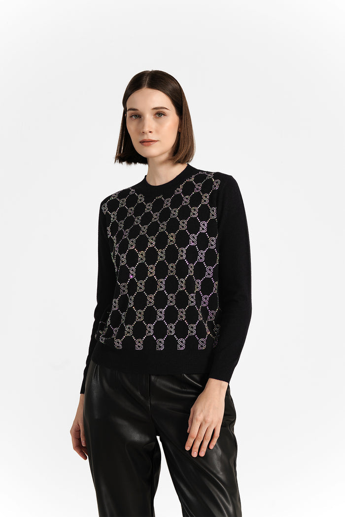 Clara Monogram Sweatshirt - Black