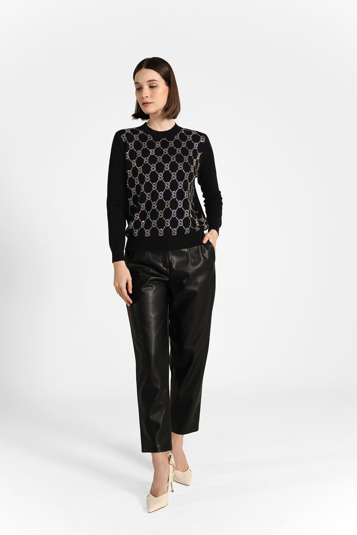 Clara Monogram Sweatshirt - Black