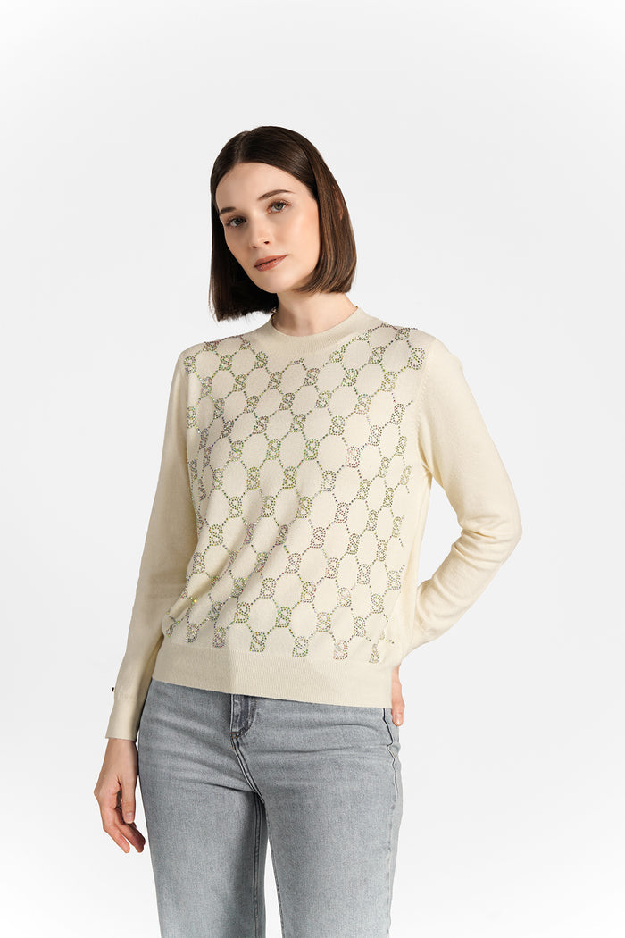 Clara Monogram Sweatshirt - Ivory