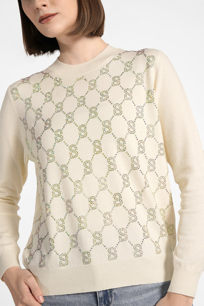 Clara Monogram Sweatshirt - Ivory