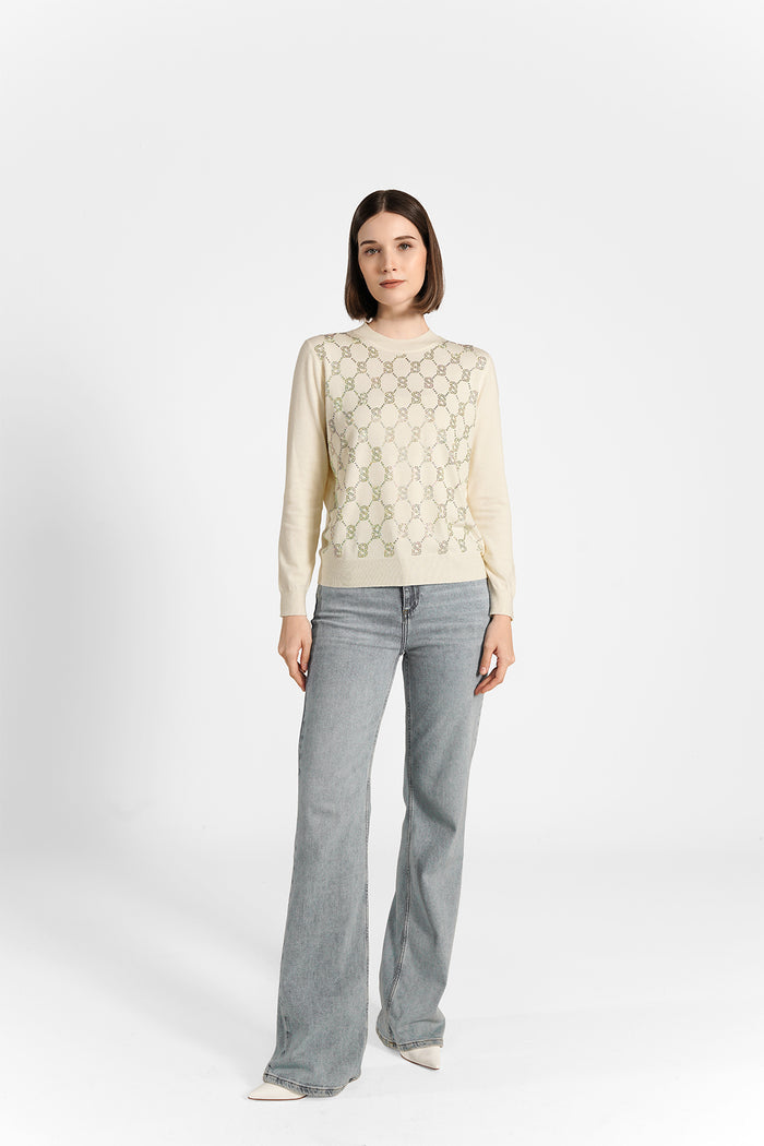 Clara Monogram Sweatshirt - Ivory