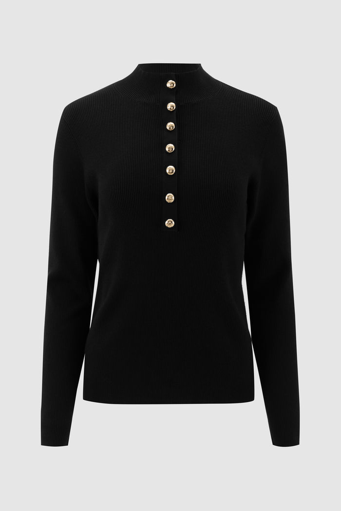 Clare Knit Top - Black