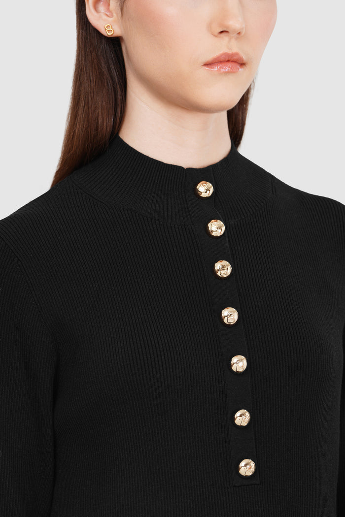 Clare Knit Top - Black