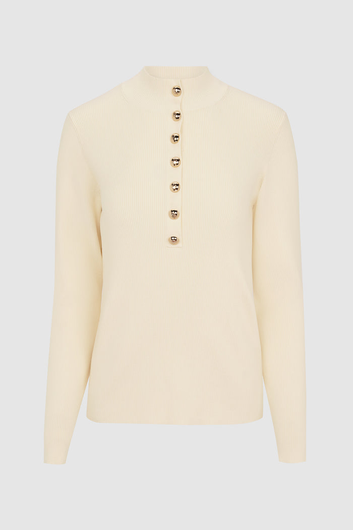 Clare Knit Top - Ivory