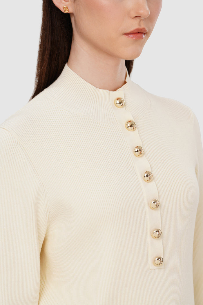 Clare Knit Top - Ivory