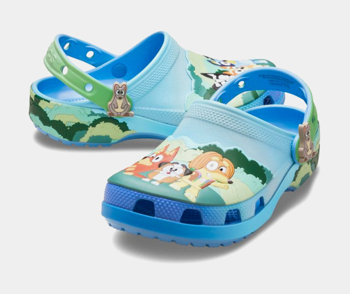 Classic Clog Bluey Best Buddies Infant Toddler Lifestyle Sandals (Blue/Green)