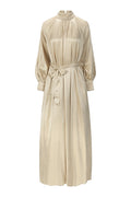 Claudia Monogram Pleated Dress - Ecru