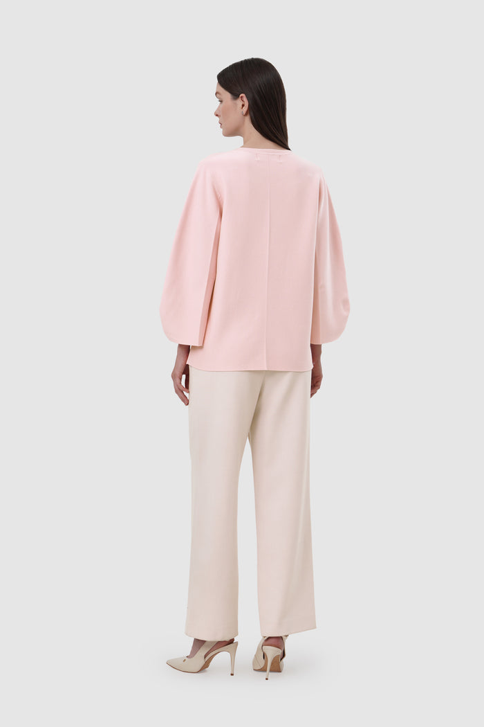 clea sweatshrt in blush by buttonscarves back view
