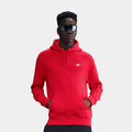Club Pullover Fleece Mens Hoodie (University Red/University Red/White)