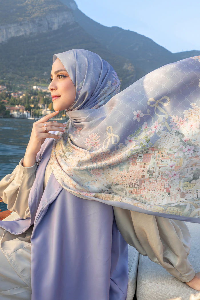 Como Satin Shawl - Lake