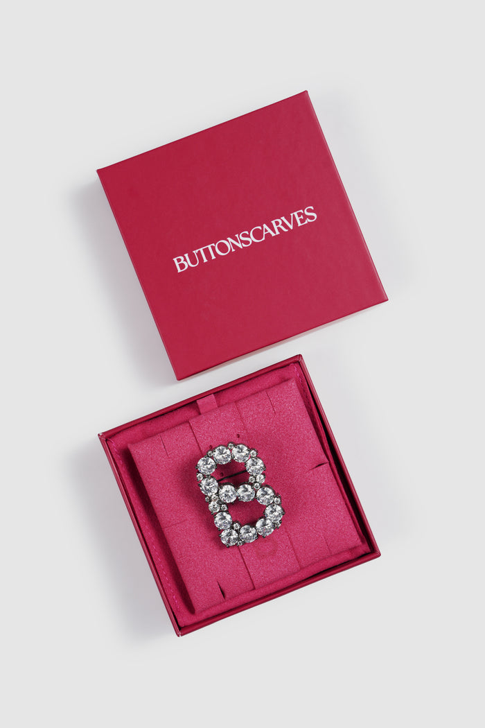 daria brooch in hematite by buttonscarves