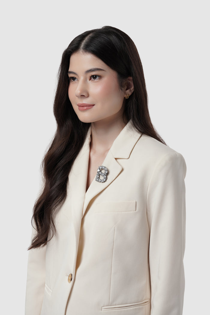 daria brooch in hematite by buttonscarves on blazer