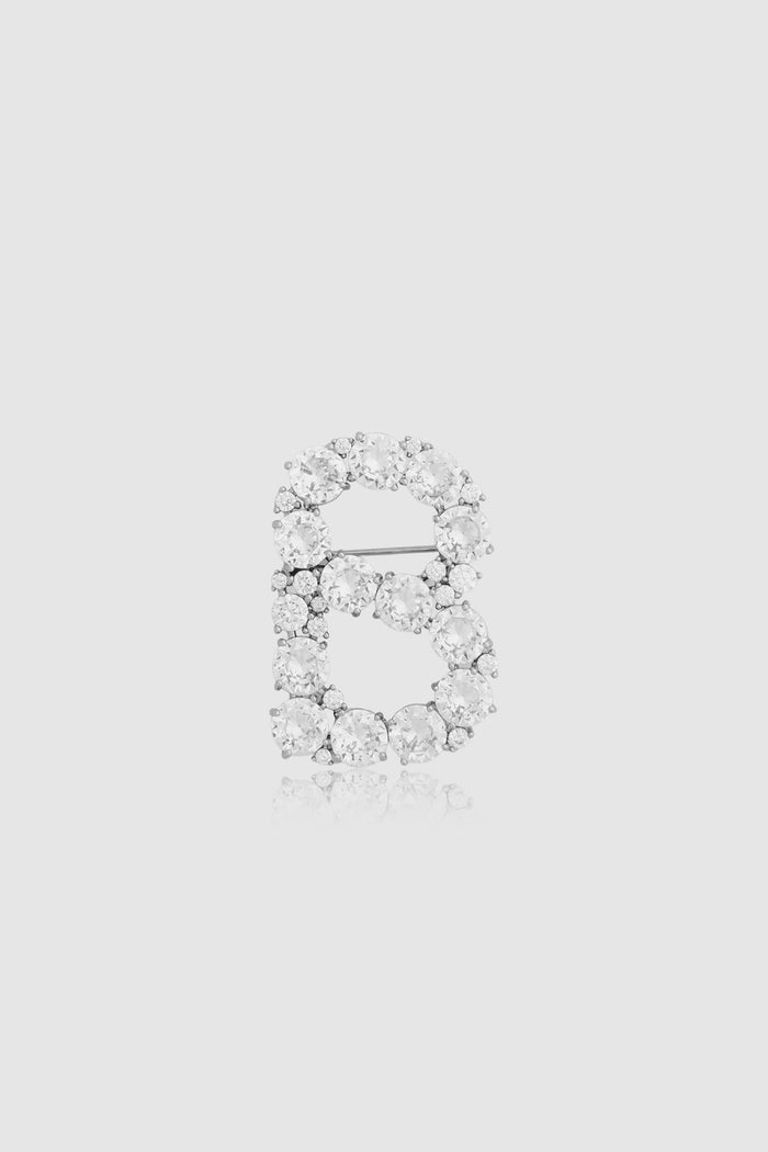 daria brooch in silver by buttonscarves front view