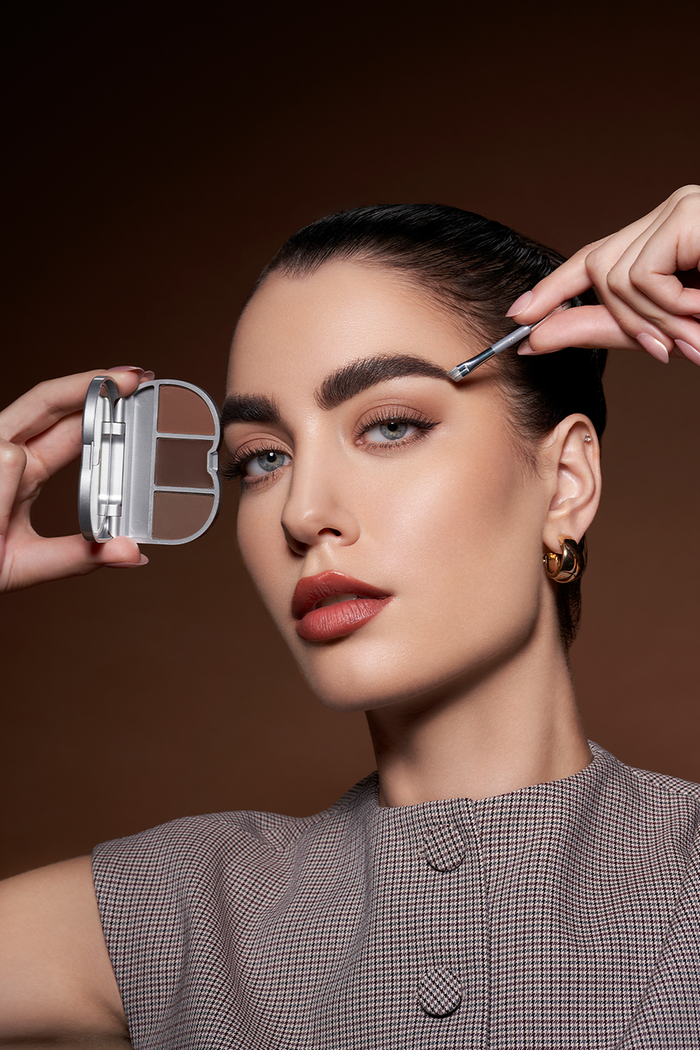 define & shape brow kit by buttonscarves beauty applied on brows