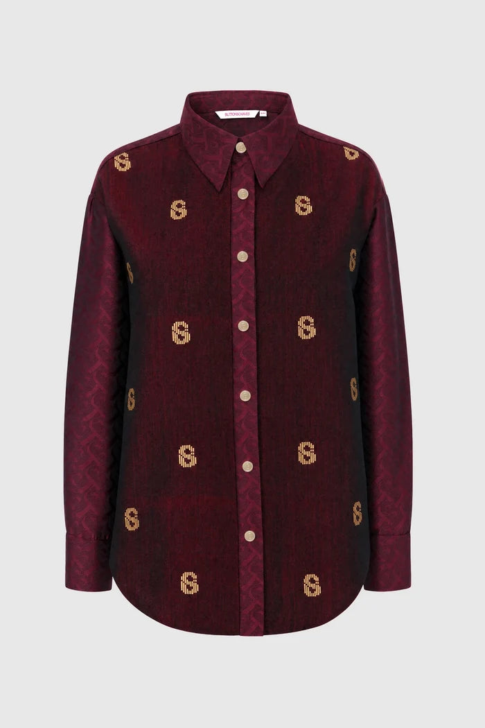 deli etoffe overshirt maroon by buttonscarves