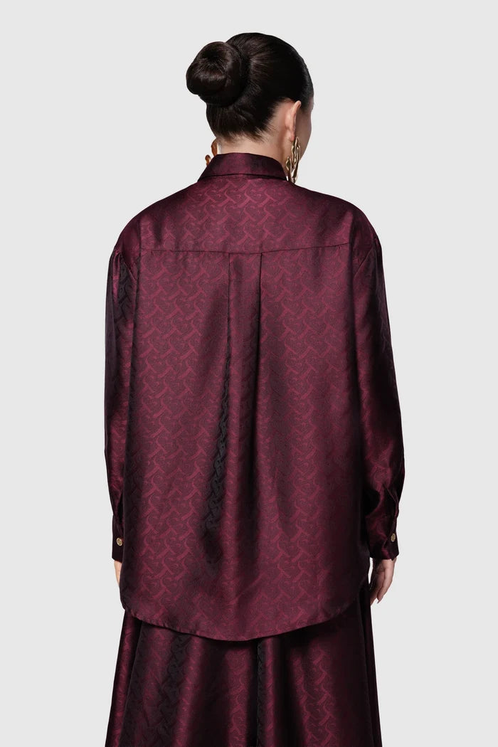 deli etoffe overshirt maroon by buttonscarves back view