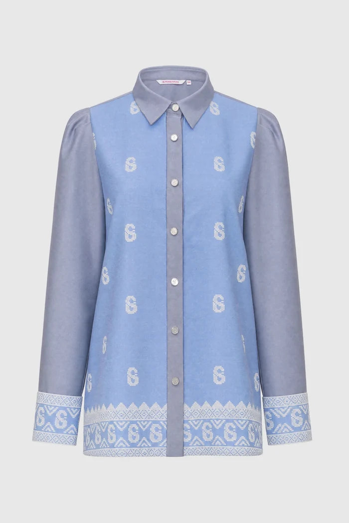deli etoffe shirt blue by buttonscarves
