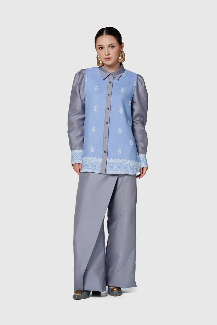 deli etoffe shirt blue styled outfit