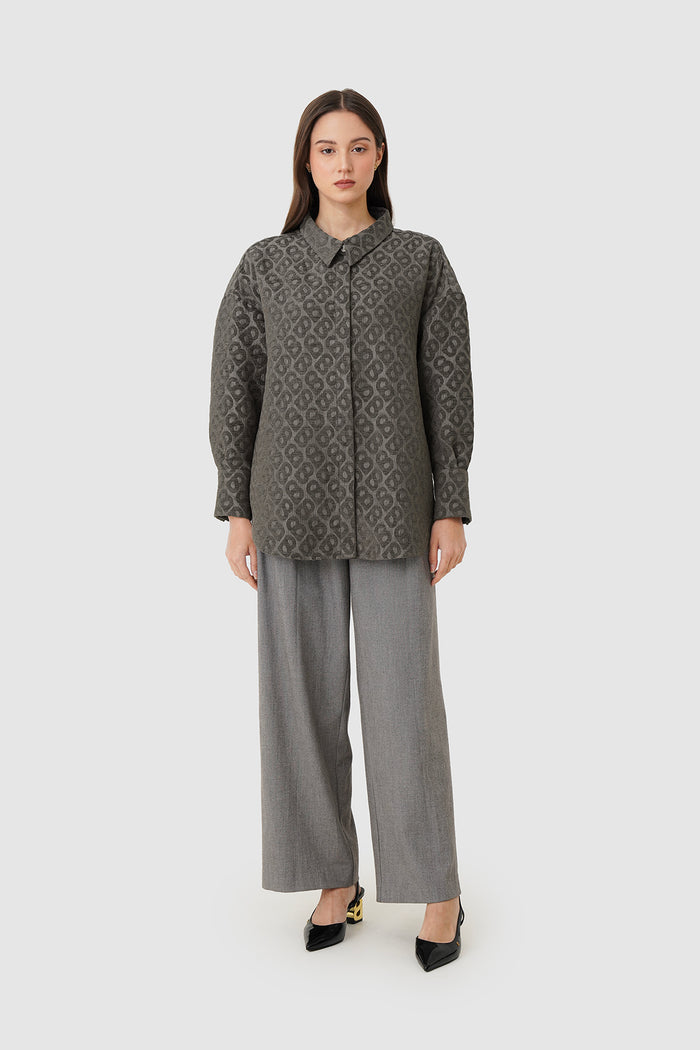 Denna Tapis Jacquard Shirt - Grey