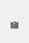 Deux Crystal Ring Brooch - Hematite