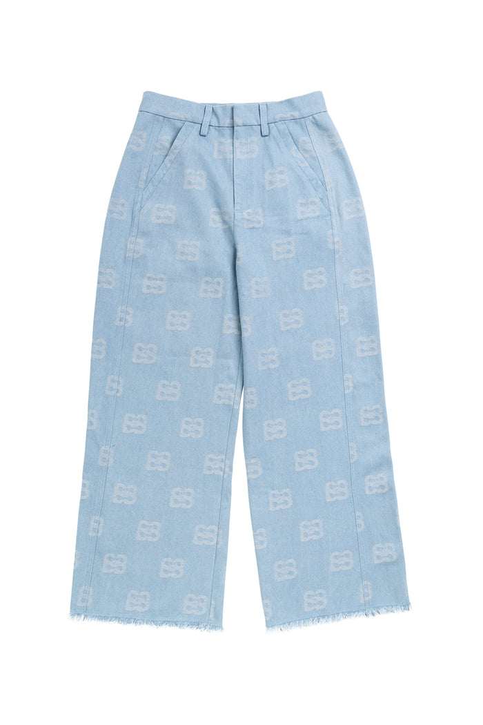 deux denim pants in blue by buttonscarves