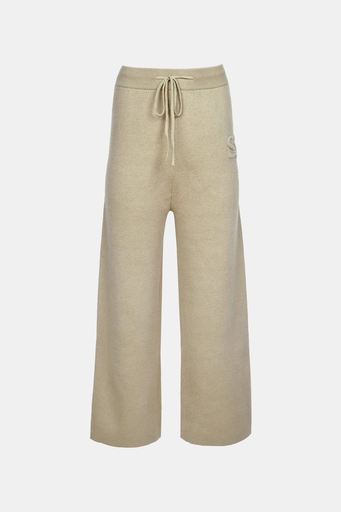 deux knit pants in brown by buttonscarves