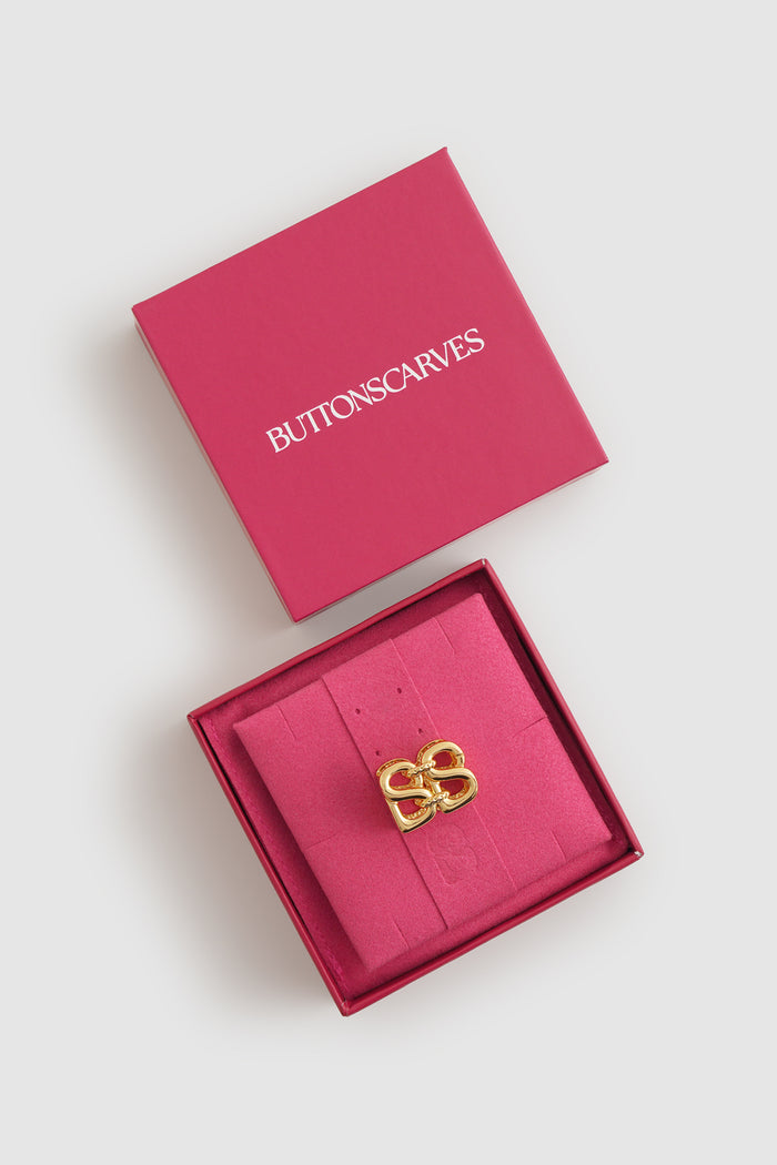 Deux Ring Brooch - Gold
