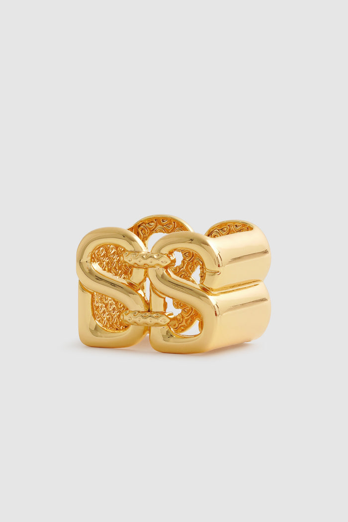 Deux Ring Brooch - Gold