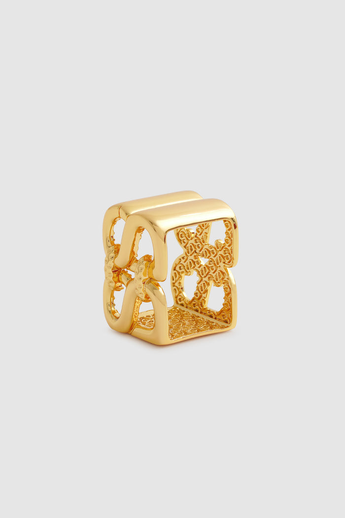 Deux Ring Brooch - Gold