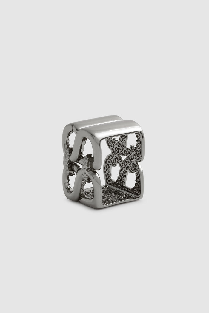 Deux Ring Brooch - Hematite