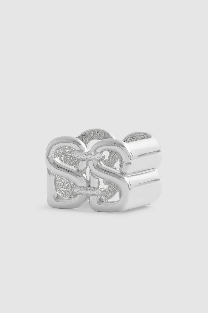 Deux Ring Brooch - Silver